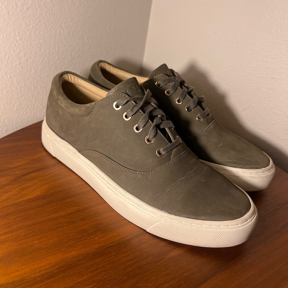 Nisolo Elayna Everyday Sneaker Moss Green Leather Size 8.5 - Picture 5 of 13